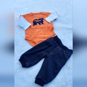 Carter's Orange Baby Bodysuit Size 6m